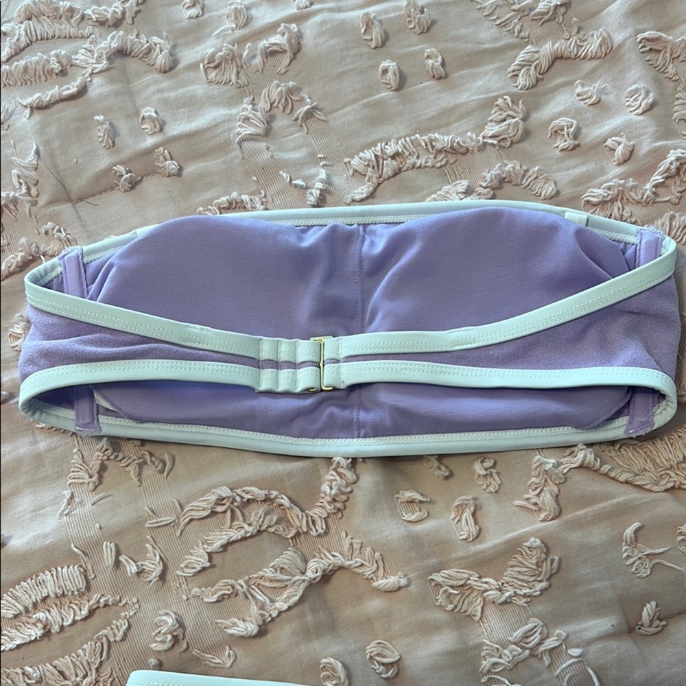 Lavender Kona Sol Bikini Set with white Trim Size Small - Picture 3 of 6